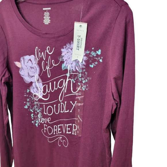 Kohls Graphic Long Sleeve Top - Picture 2 of 3